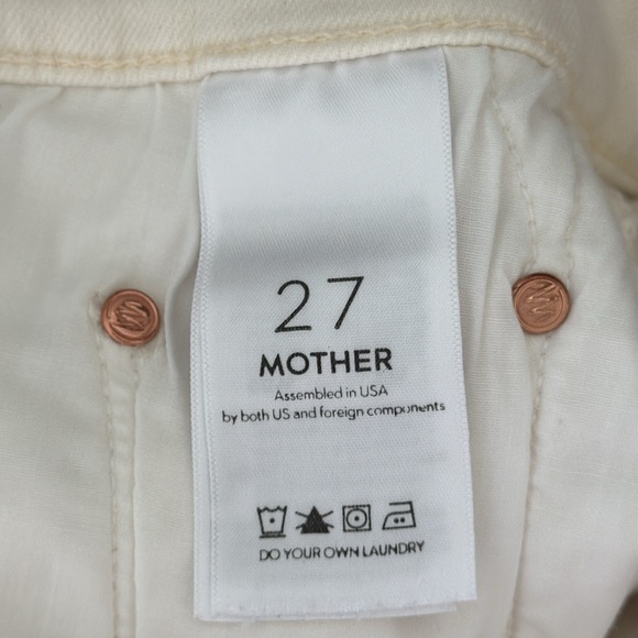 MOTHER The Vagabond Mini Fray Skirt, Cream - Size 27 - Picture 7 of 9